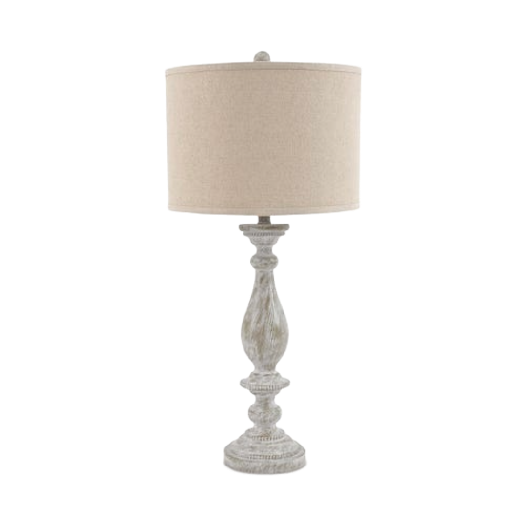 LAMP TABLE BERNADATE WHTWASH*PS