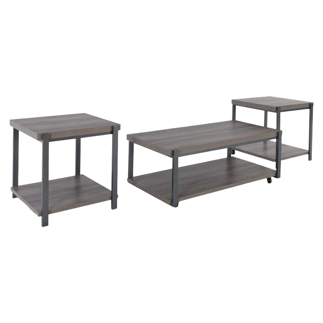COFFEE TABLE 3PC WLMADN GY/BK *P