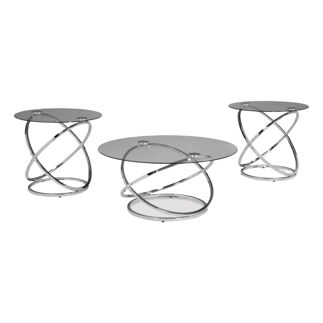 COFFEE TABLE 3PC HOLYNX GLS CHRO