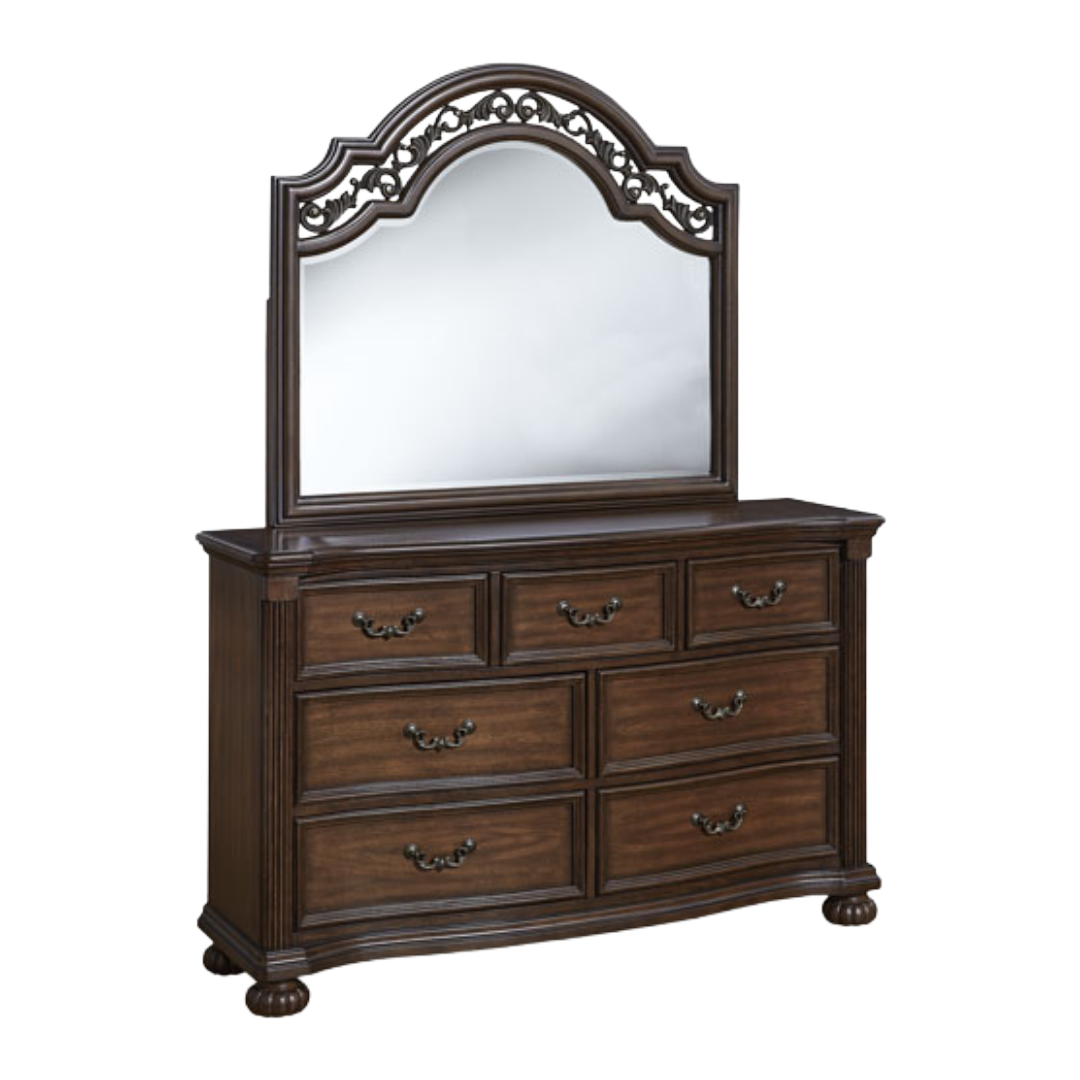 DRESSER W/MIRROR LAVINTON BROWN
