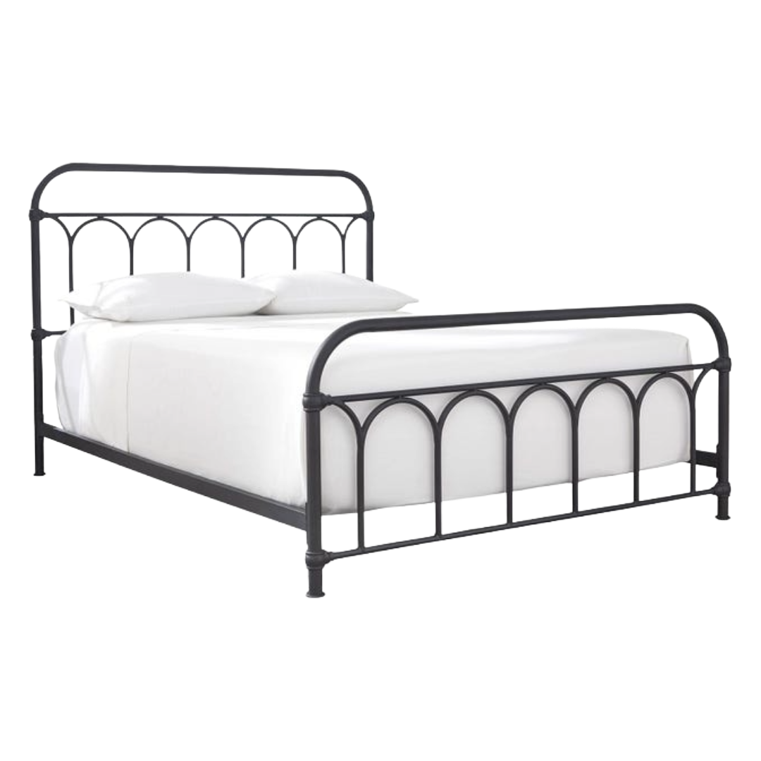 BED FRAME QUEEN MTL NASHBRG BK*P