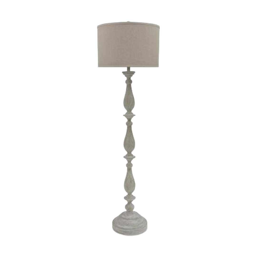 LAMP FLOOR BERNADATE WHITEWASH