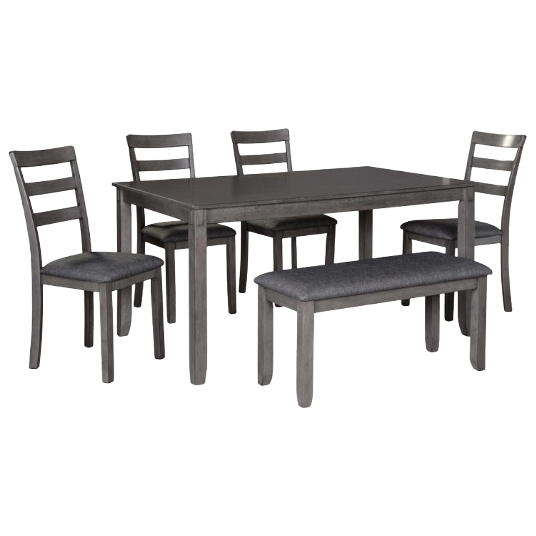 DINING SET W/4CHR +BENCH BRIDSON