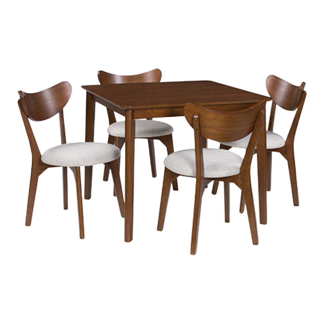 DINING SET W/4CHR FRADDONI BRWN