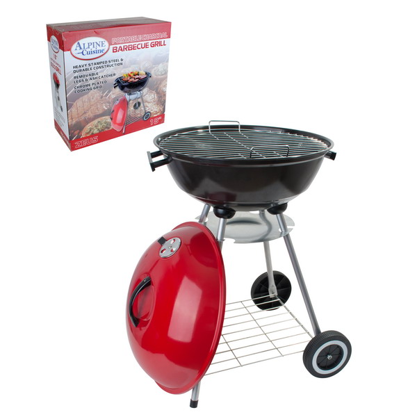 GRILL BBQ ROUND ROUND 18X31" RED