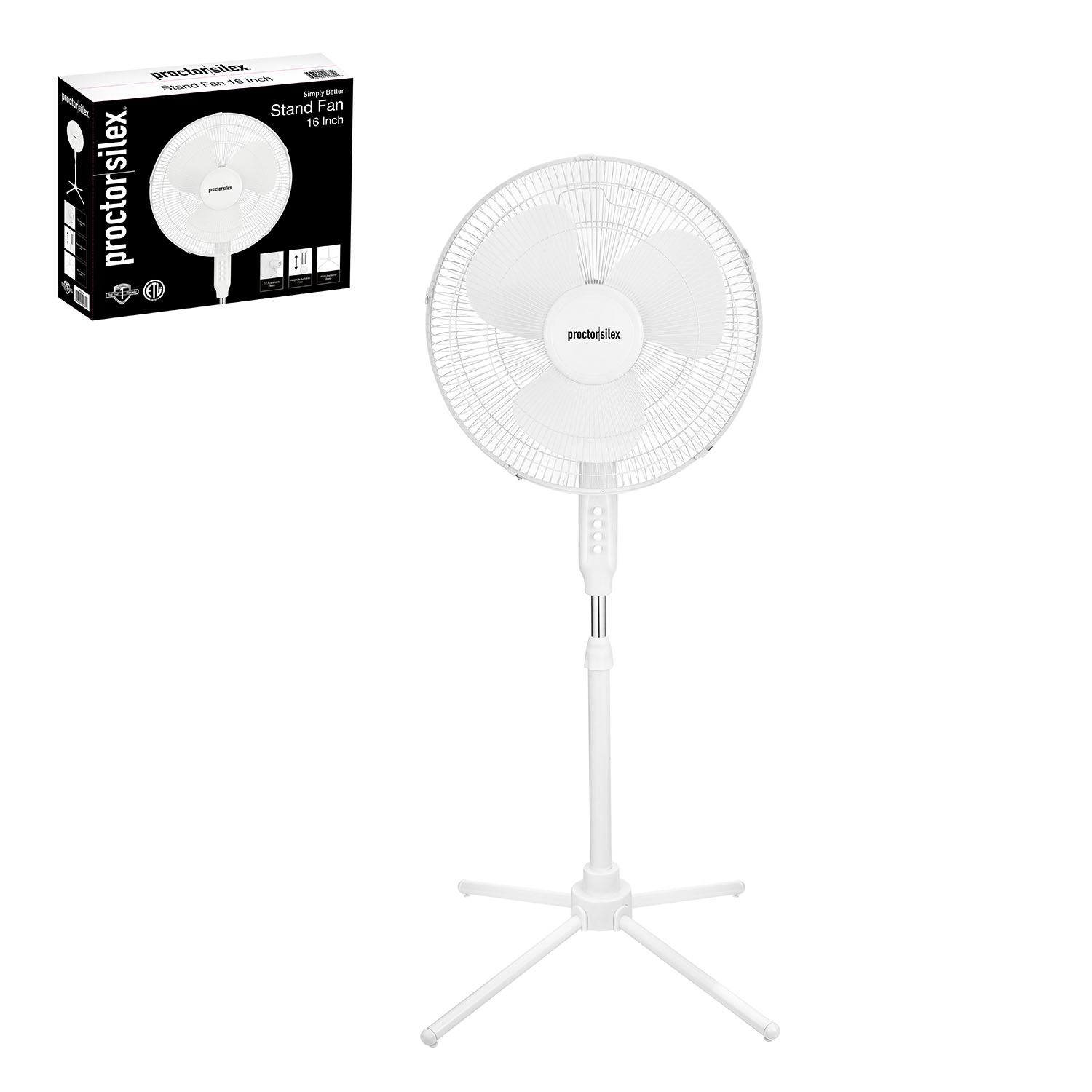 FAN OSCIL 16" STAND PS WHITE