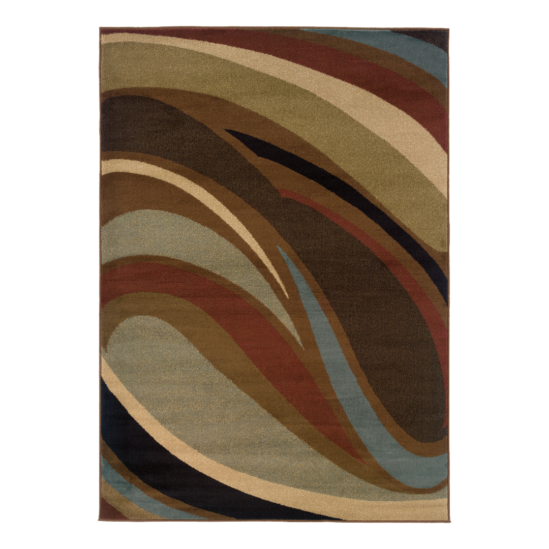Hudson 2666F Brown/ Multi Indoor Area Rug - 5'3" x 7'6"
