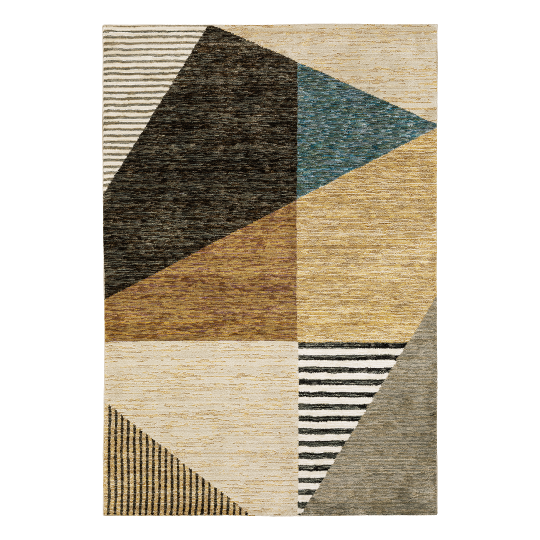 Strada STR10 Gold/ Multi Indoor Area Rug - 5'3" x 7'3"