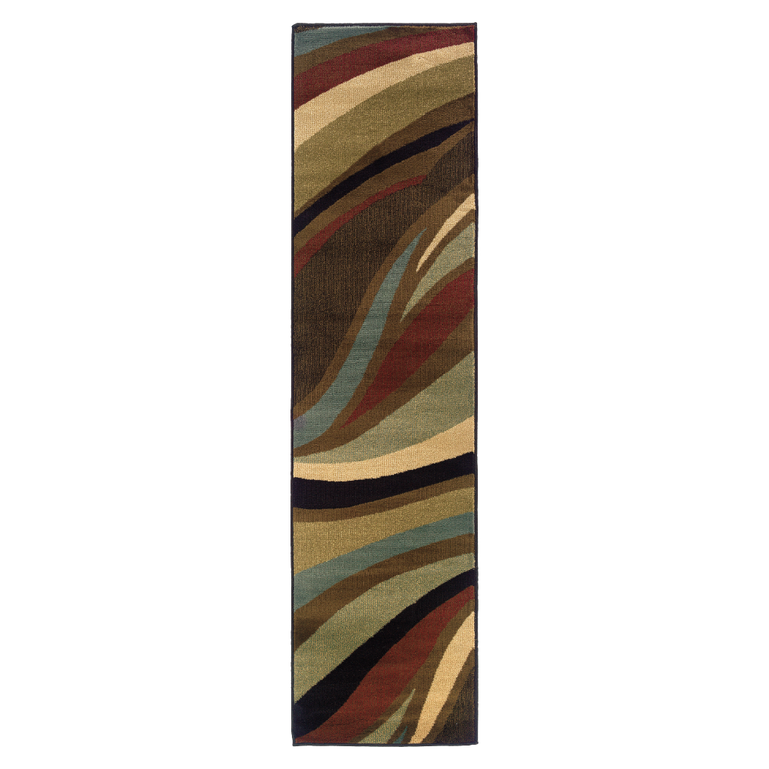 Hudson 2666F Brown/ Multi Indoor Area Rug - 1'10" x 7'6"