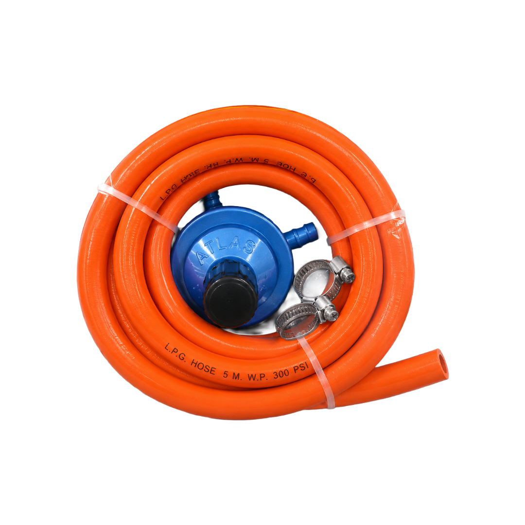 REGULATOR GAS KIT W/2CLPS 5�HOSE