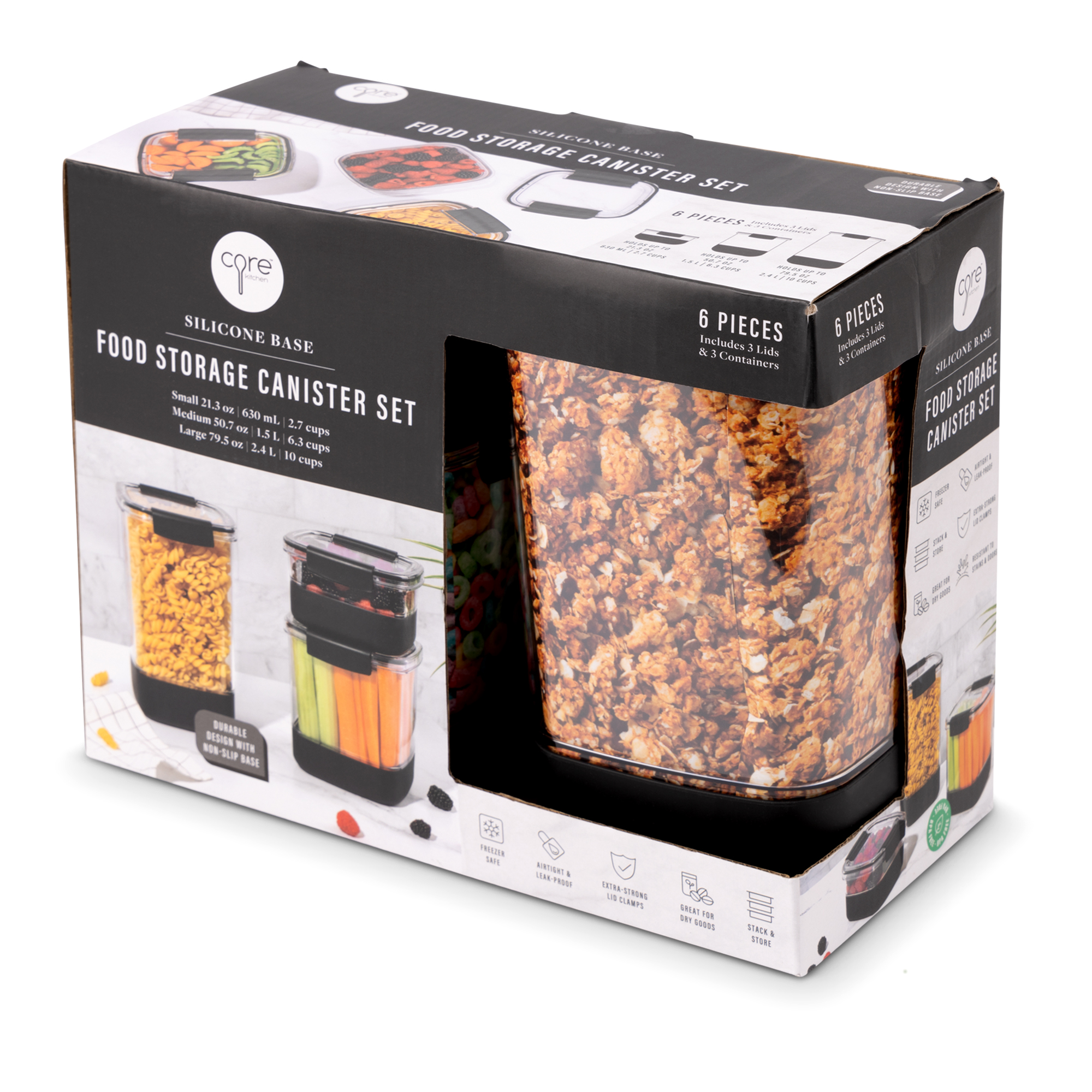 CANISTER SET 3PC SLCN BOOT ONYX