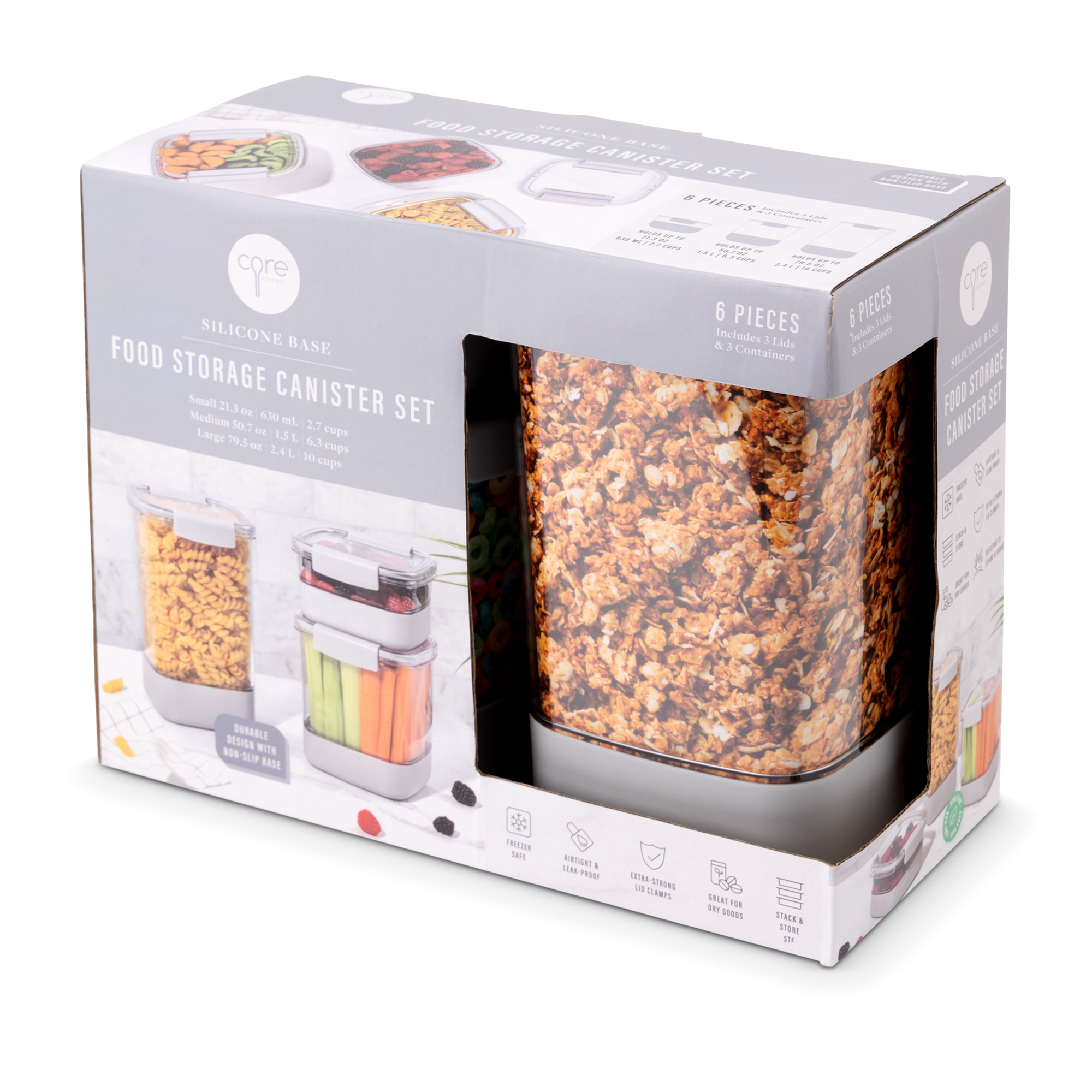 CANISTER SET 3PC SLCN BOOT GREY