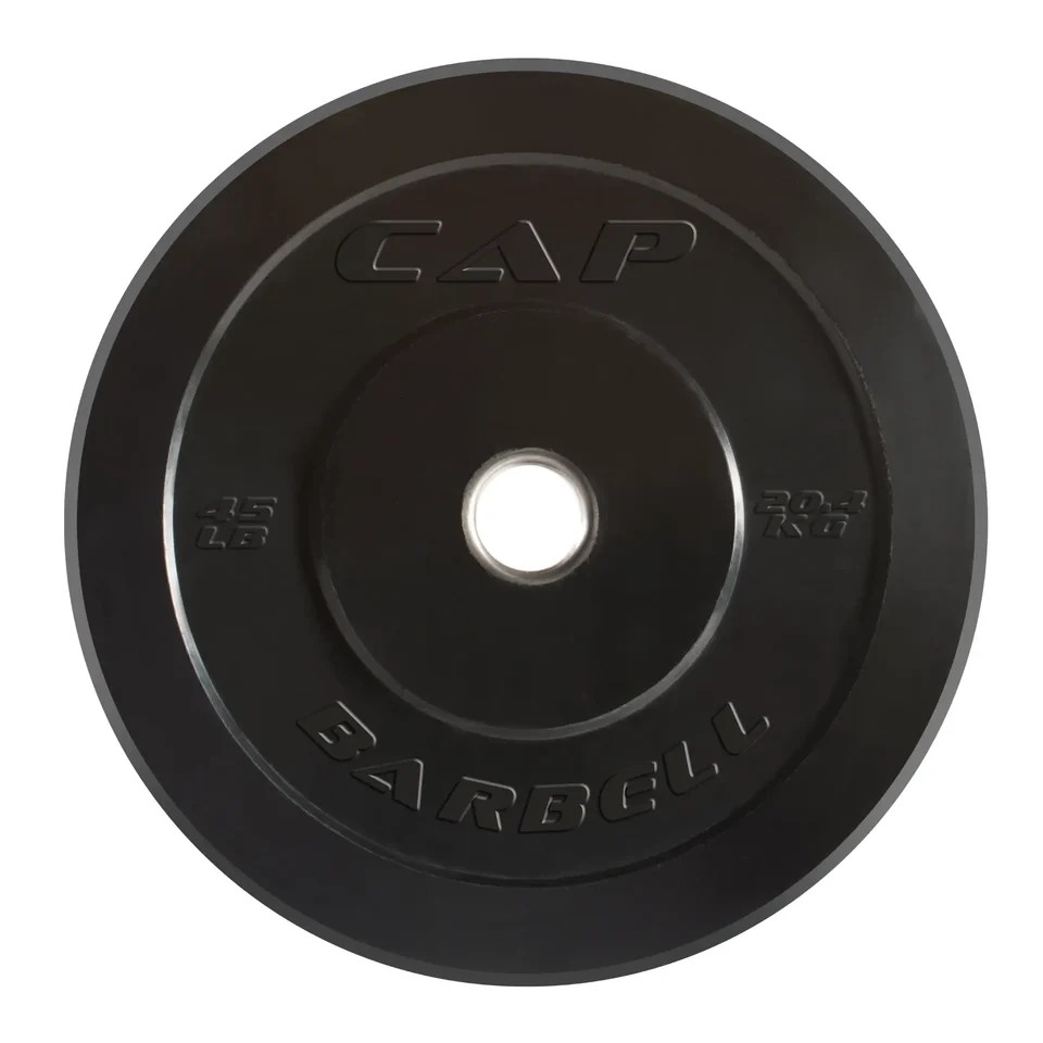 SOLID RUBBER PLATE 45 LB BLK