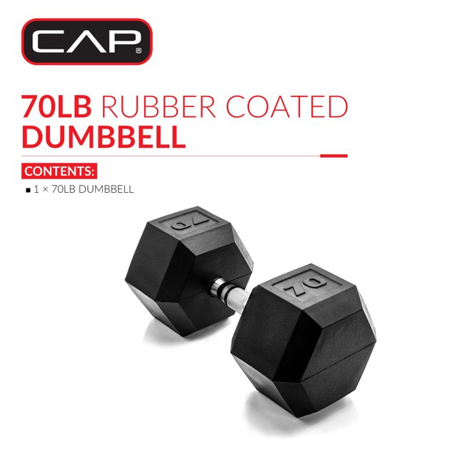 DUMBBELL W/CT HANDLE 70 LB COATD