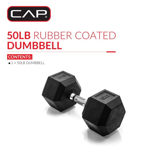 DUMBBELL W/CT HANDLE 50 LB COATD