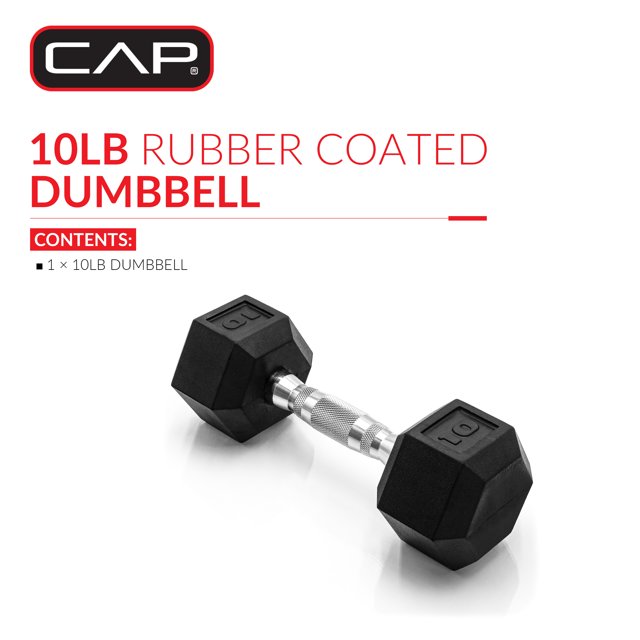 DUMBBELL W/CT HANDLE 10 LB COATD