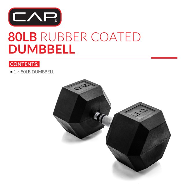 DUMBBELL W/CT HANDLE 80 LB COATD