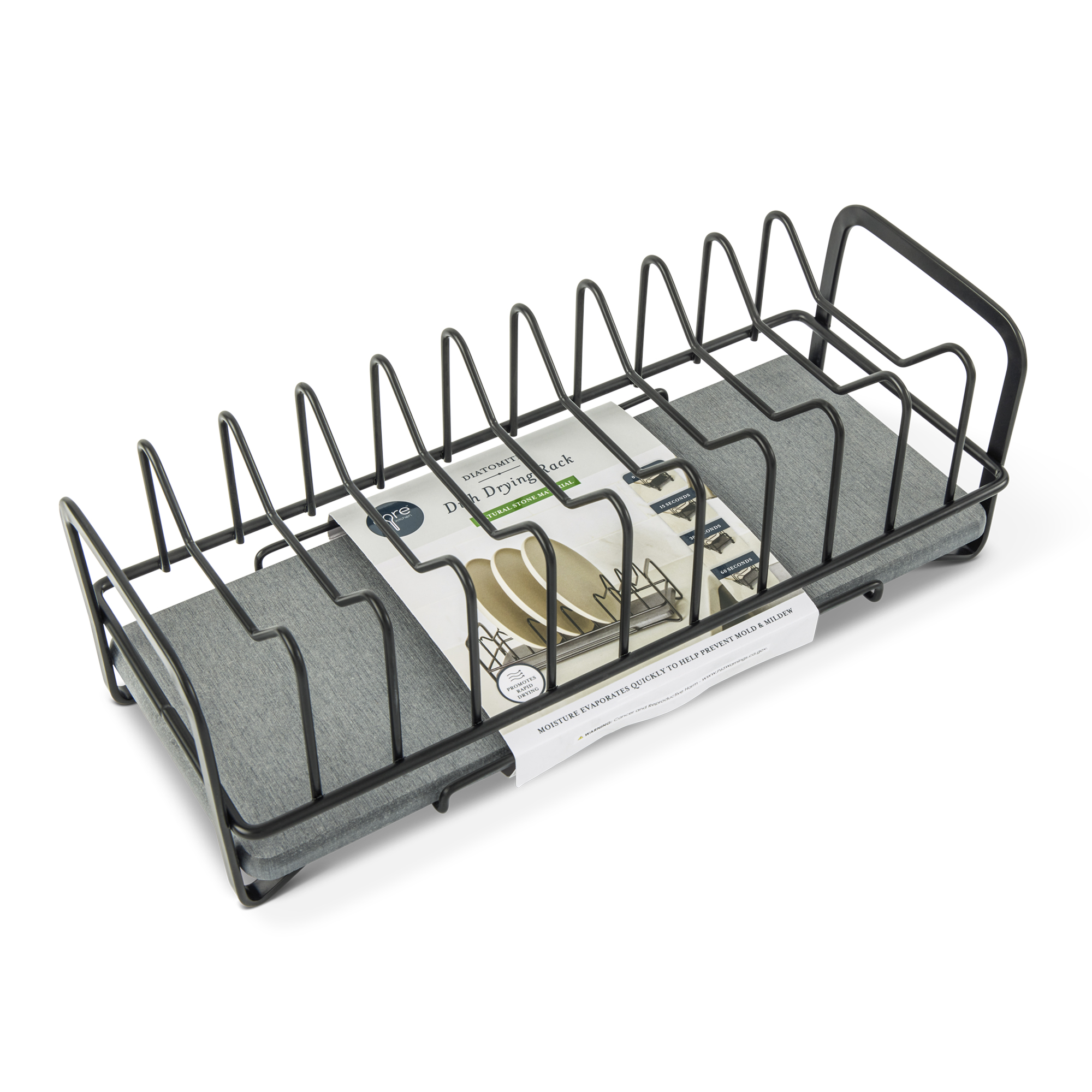 DISH RACK DIATOMITE BASE SMOKE
