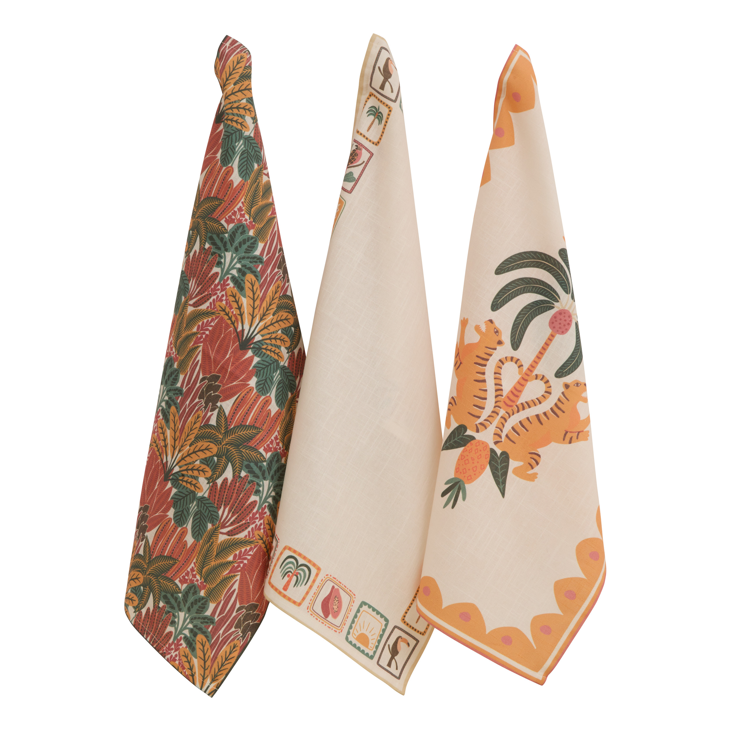 KITCH TOWEL SLUB TROPI45X70 X3