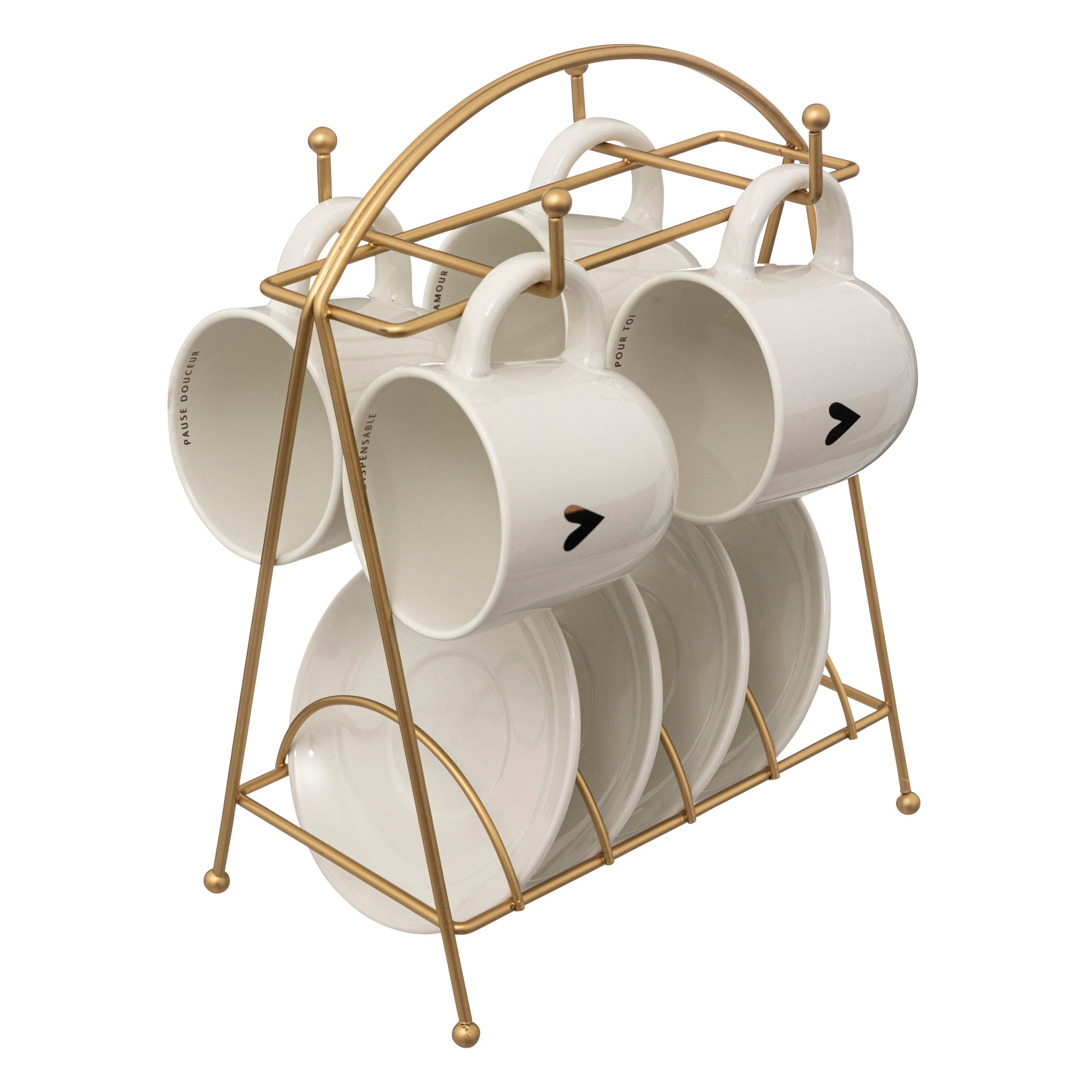 RACK 4 MUGS S THE FLORAL 17CL