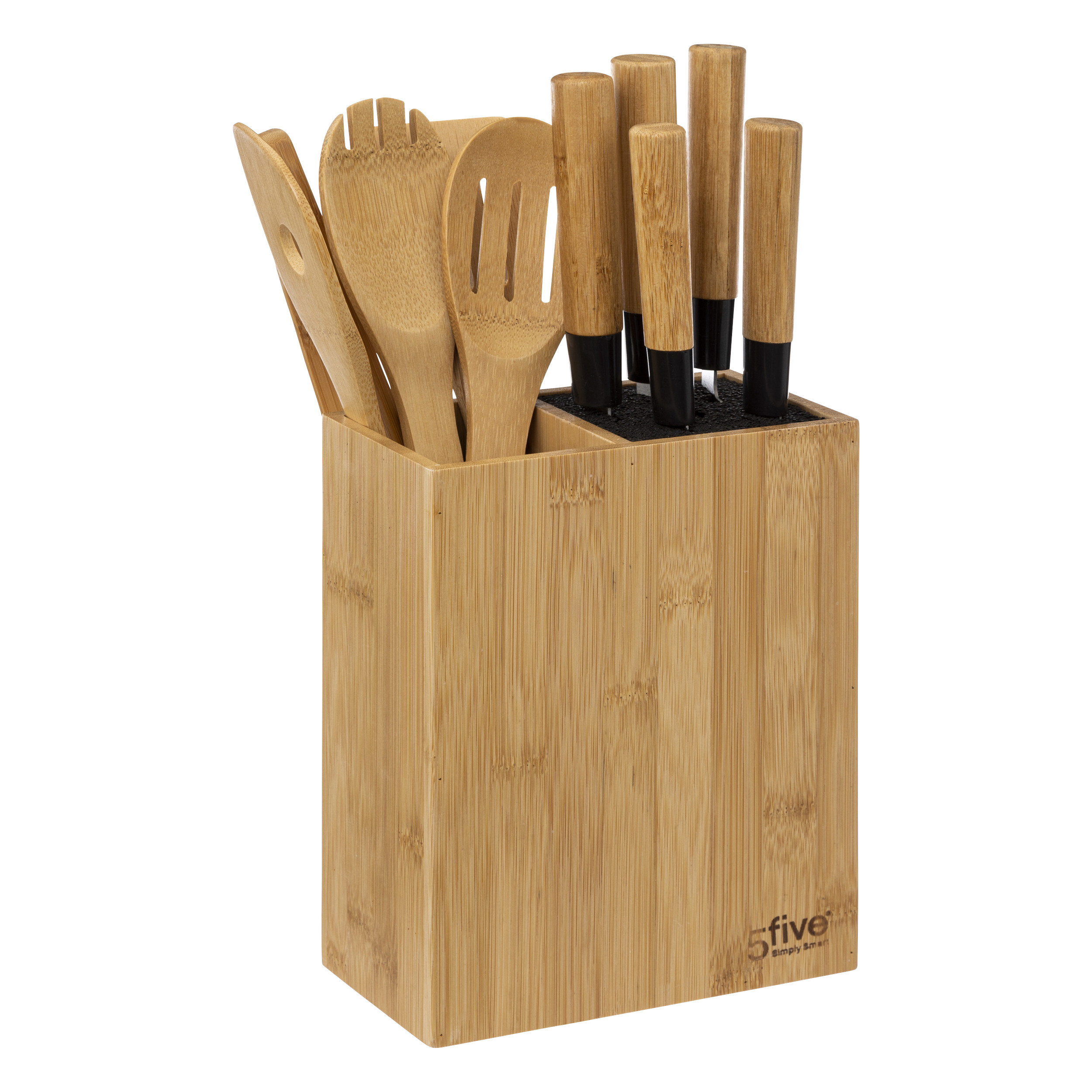 BAMBOO 5 KNIVES BLOCK+4 UTEN