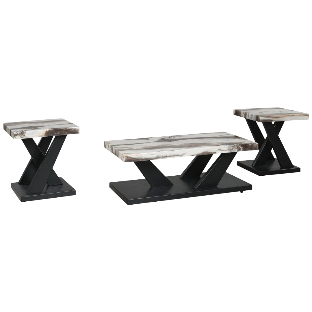 COFFEE TABLE 3PC CENDIL BR/WH/BK
