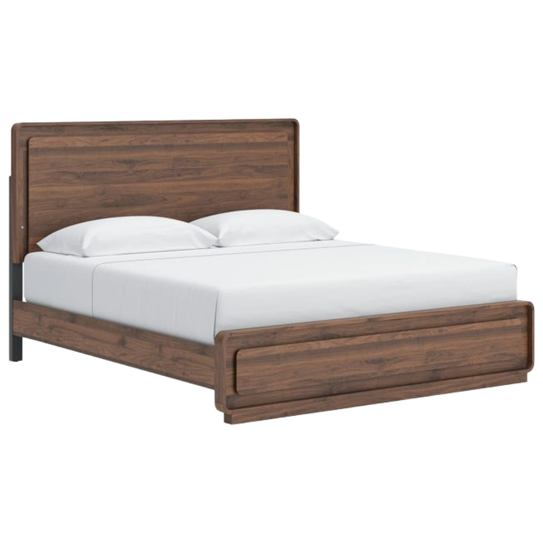 BED FRAME KING HOLLINAZE WALNUT
