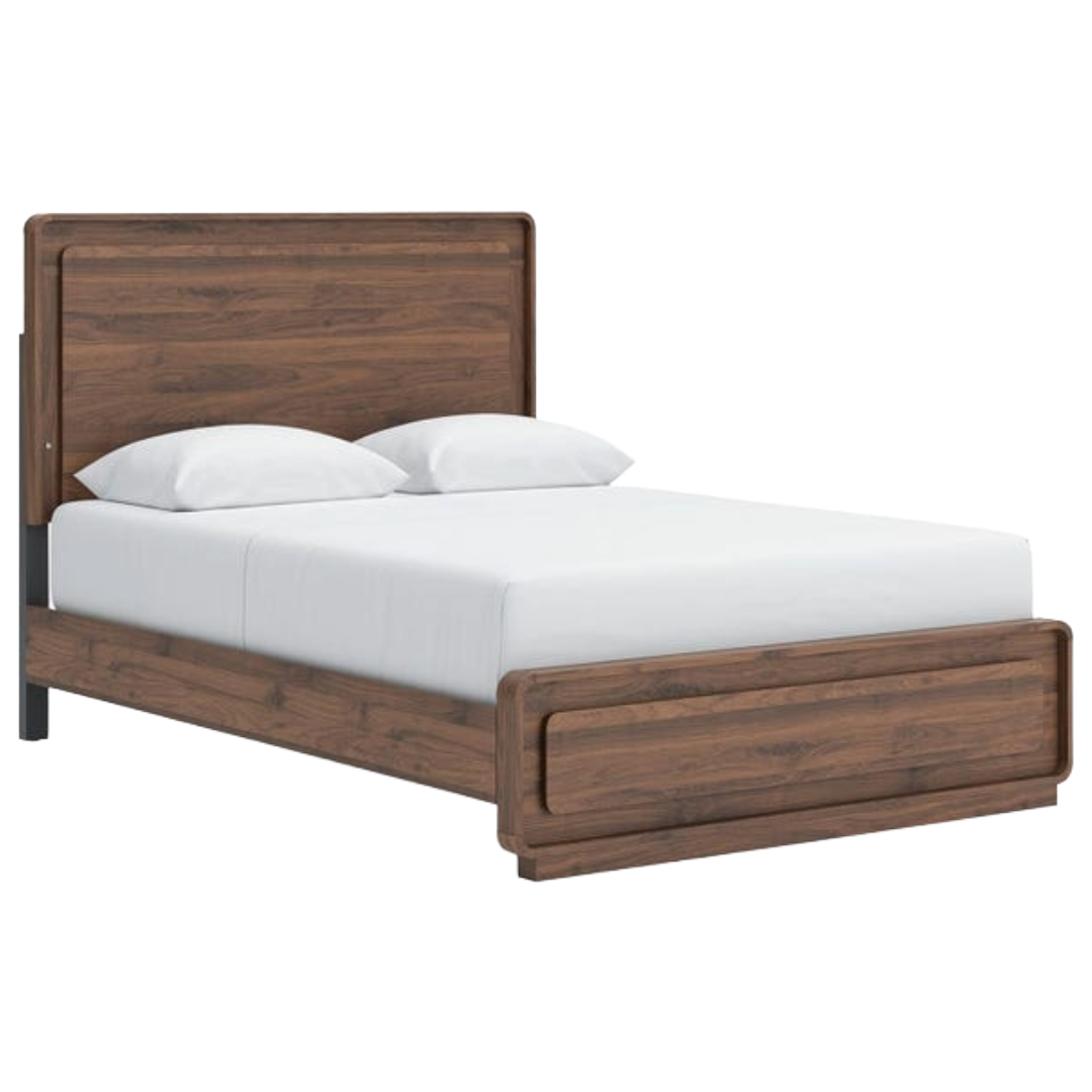 BED FRAME QUEEN HOLLINAZE WALNUT