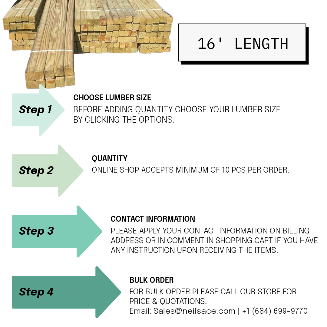 LUMBER TREATED 16" LENGTH