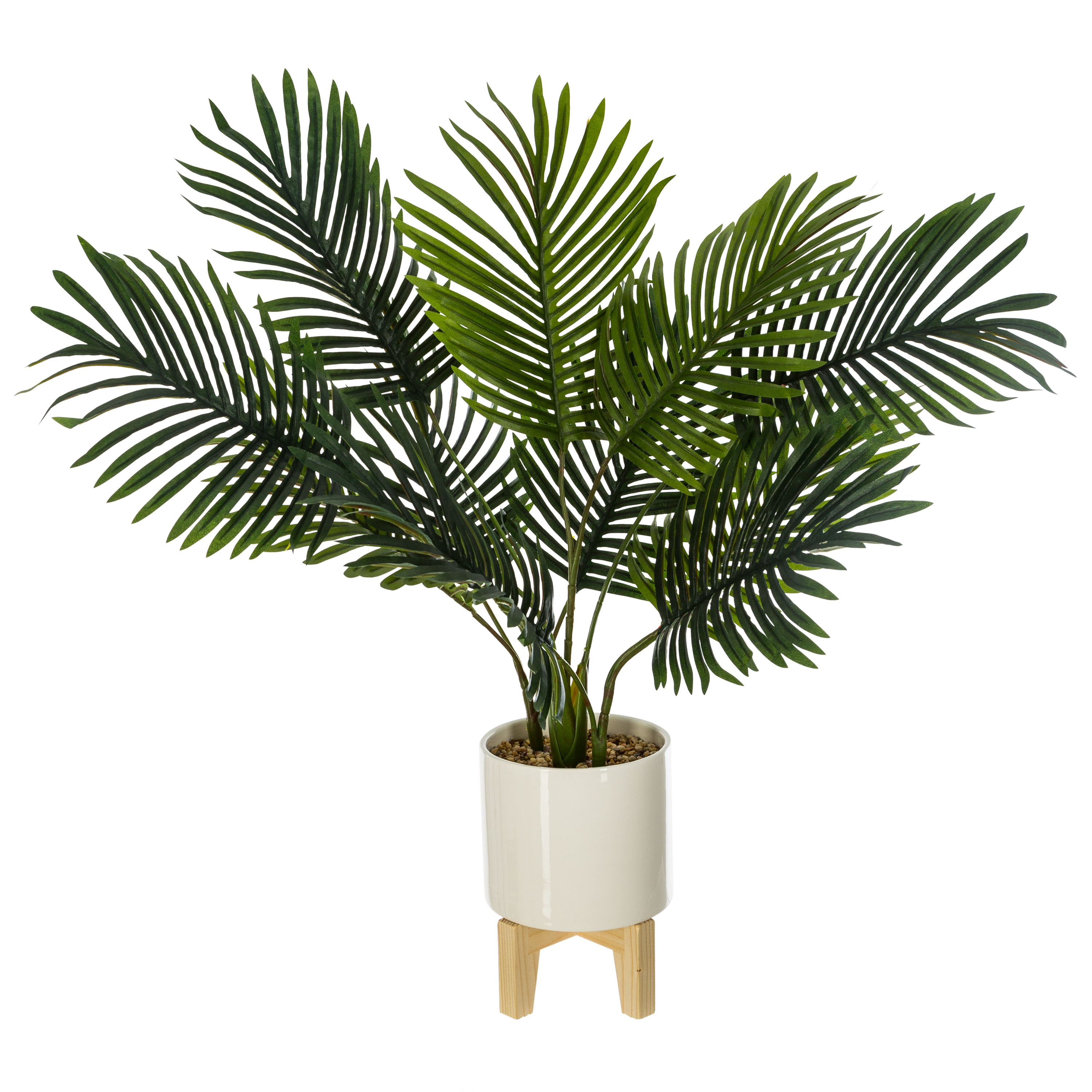 GREEN PLANT POT AND WOOD H75