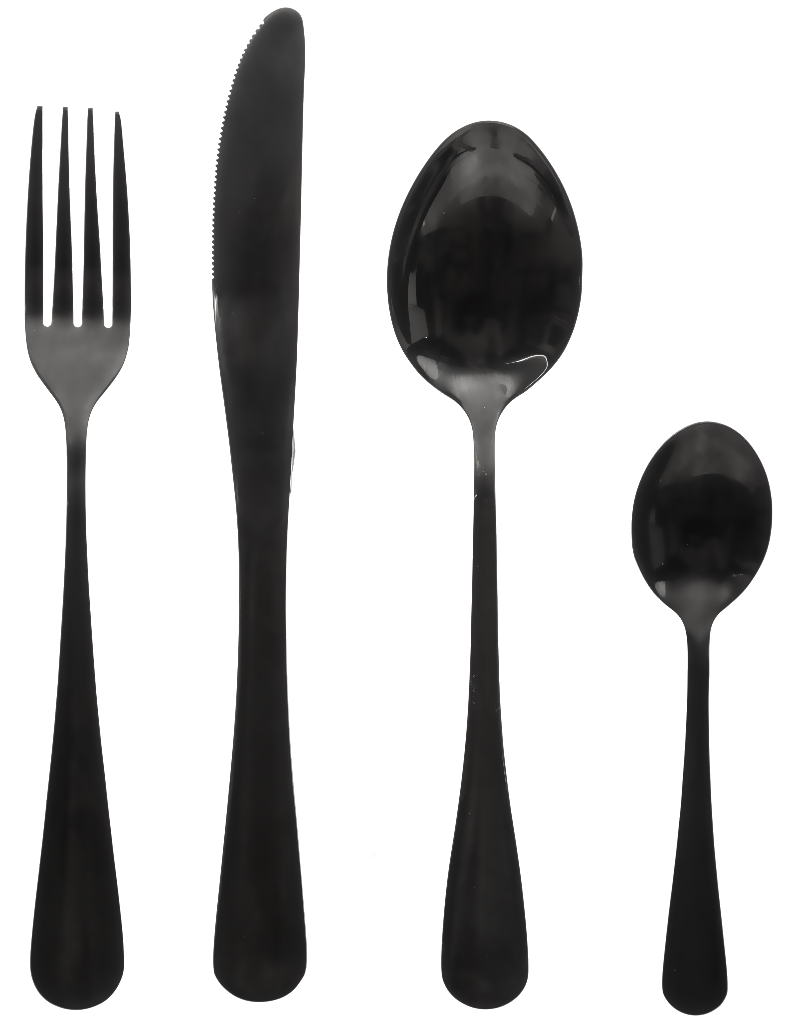 16P SET Black CUTLERY SHADOW
