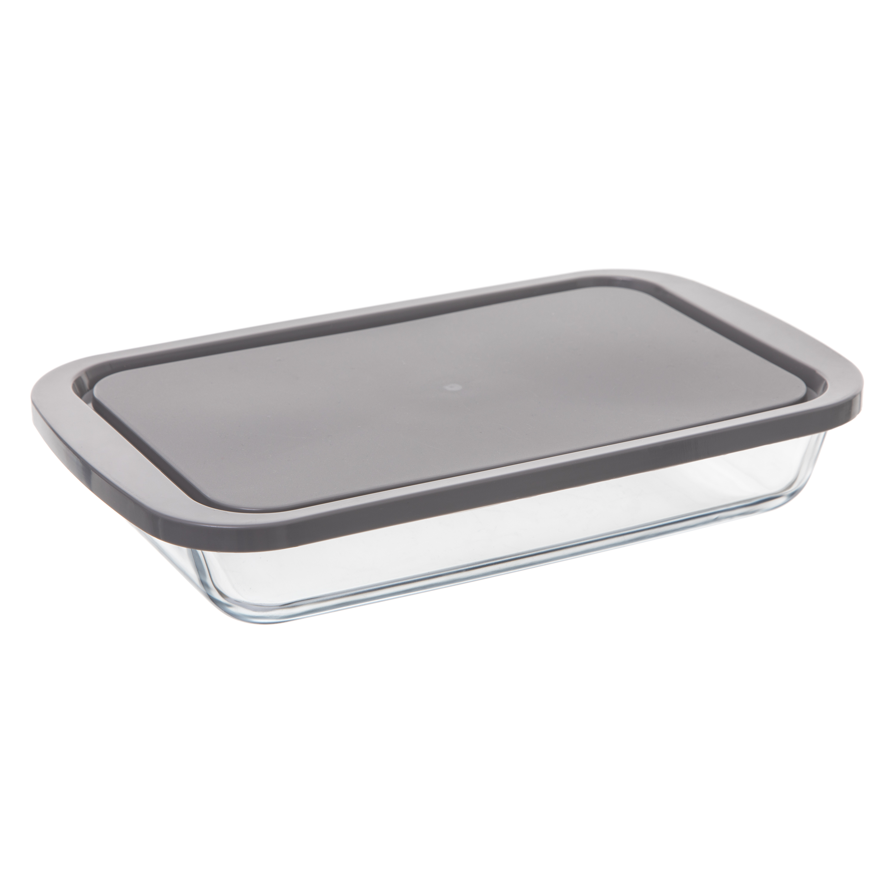 GLASS RECT DISH+LID 29X18