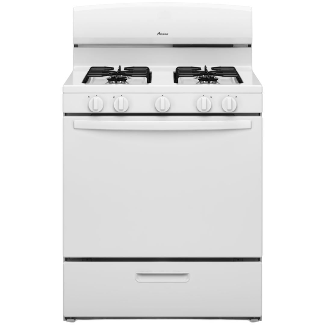 RANGE GAS 30" 4.4CF WHT AMANA