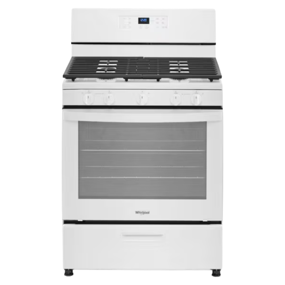 RANGE GAS 5.1CF 5 BURNER WHT WHP
